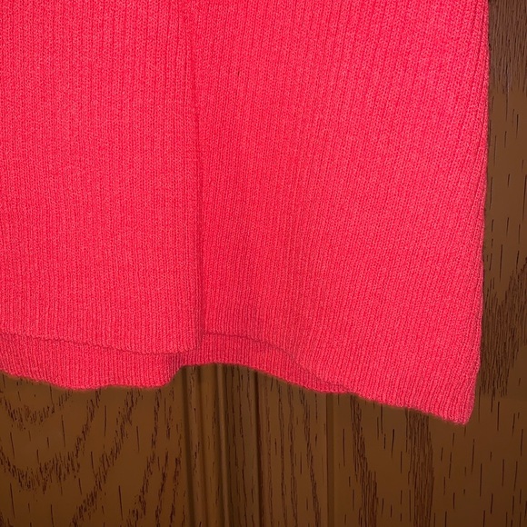 Vintage 90’s Andrea Viccaro Ribbed-Knit Mock Neck Short Sleeve Poppy Sweater Top - Picture 14 of 16